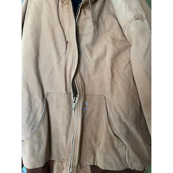 Carhartt Other - Carhartt Mens Full Zip‎ Hooded Jacket Sandstone Duck Active Work Coat